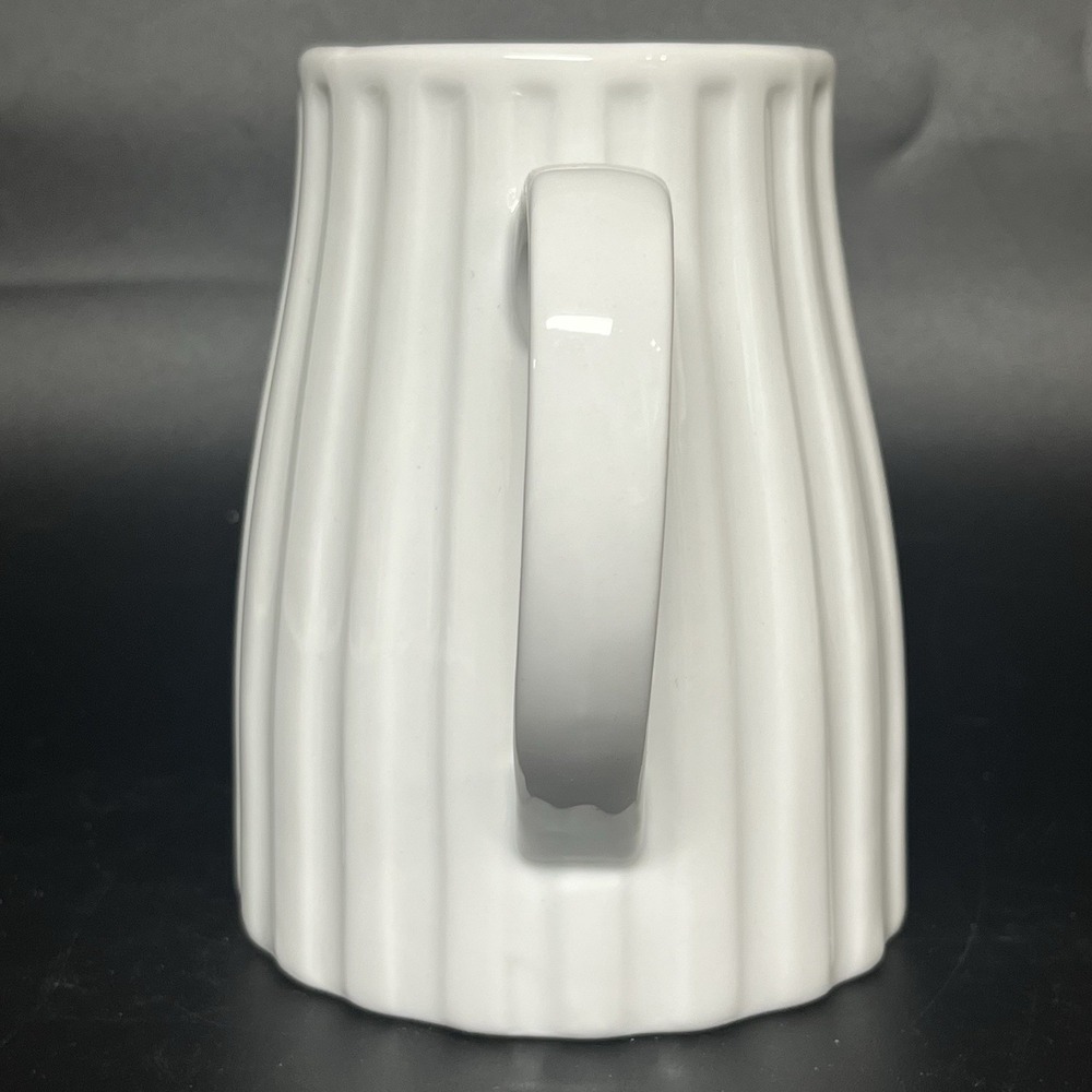 Crate & Barrel White Ribbed Design 3.75" Pitcher‎ Creamer Mini - Picture 4 of 5